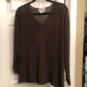 Cactus Brown V-Neck Sweater Size Large
